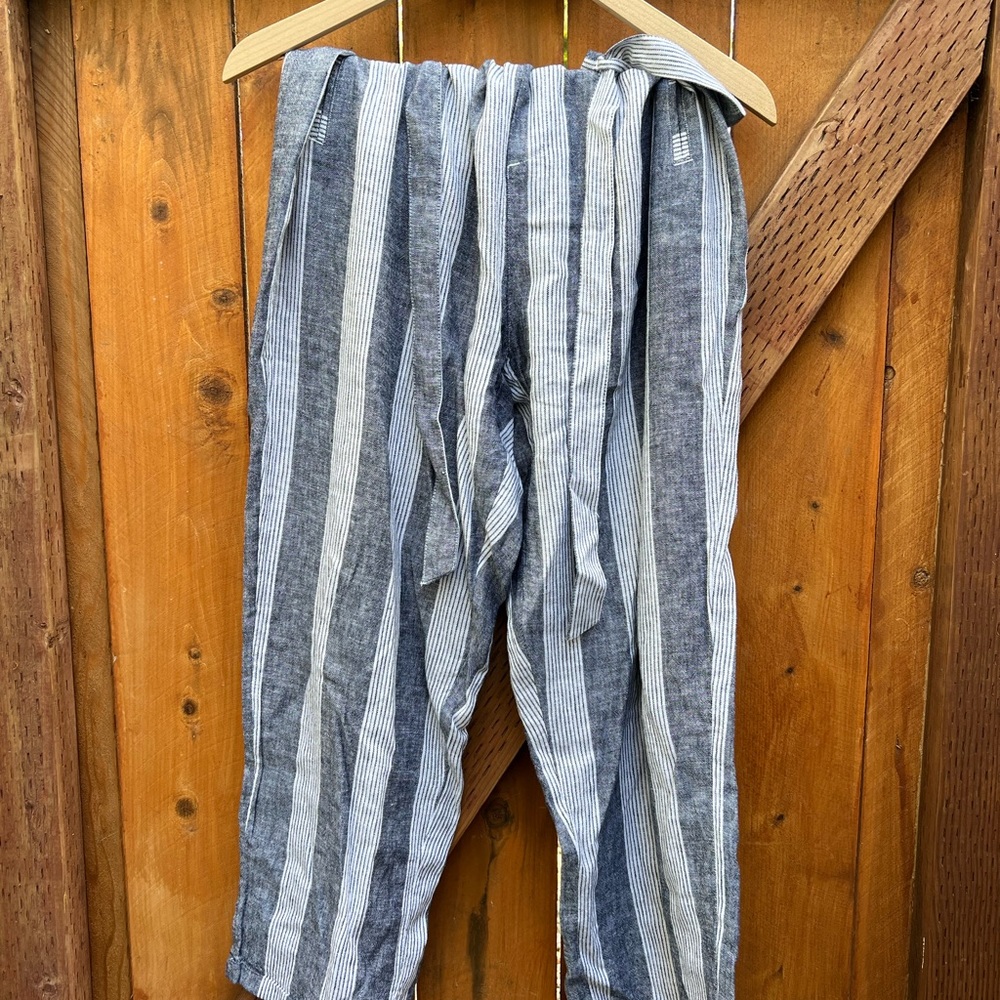 Caslon linen grey and white striped linen pants XL - Picture 4 of 5